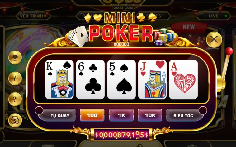 Siêu Phẩm Minigame Mini Poker Tại Go88 Cơ Hội Đổi Đời Cho Mọi Game Thủ