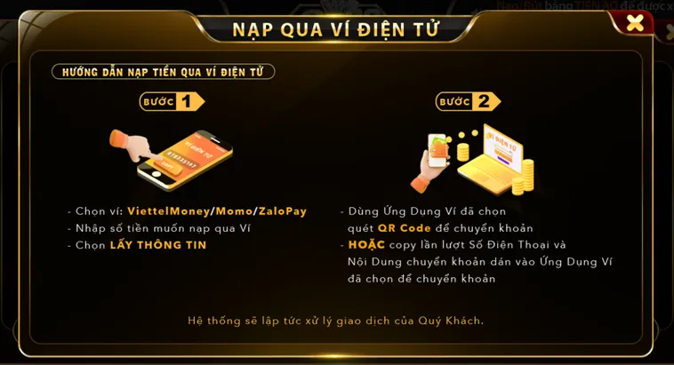 Hướng Dẫn Nạp Tiền Go88 Qua Ví Điện Tử Nhanh Chóng An Toàn Với Hệ Thống Tự Động Hóa Hiện Đại