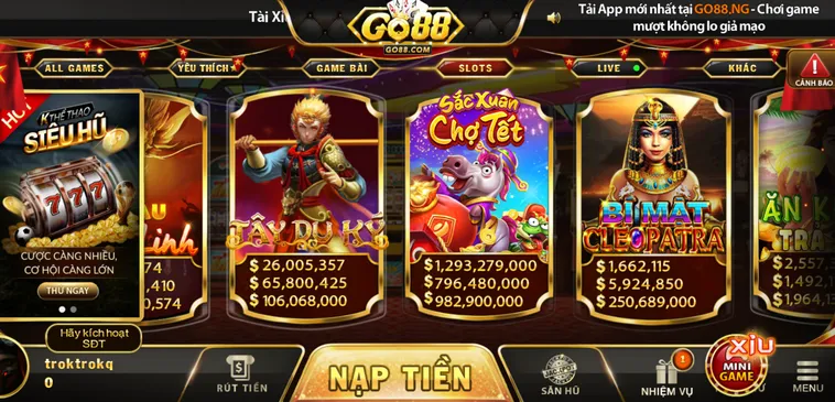 Chinh Phục Jackpot Khổng Lồ Cùng Hệ Thống Nổ hũ Go88 Đẳng Cấp Thượng Lưu