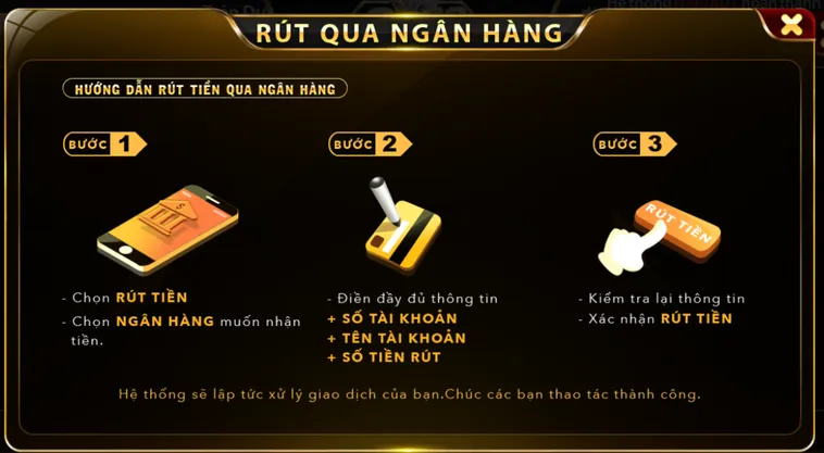 Hướng Dẫn Rút Tiền Go88 Thần Tốc Về Tài Khoản Ngân Hàng Chính Chủ