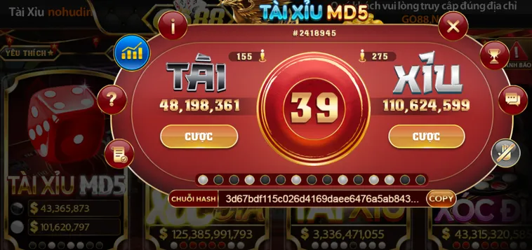 Trải Nghiệm Đỉnh Cao Casino Tài Xỉu MD5 Tại Go88 Với Công Nghệ Bảo Mật Tối Tân