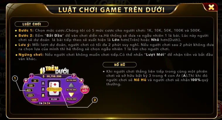 Minigame Trên Dưới Tại Go88 Sân Chơi Giải Trí Hấp Dẫn Nhất