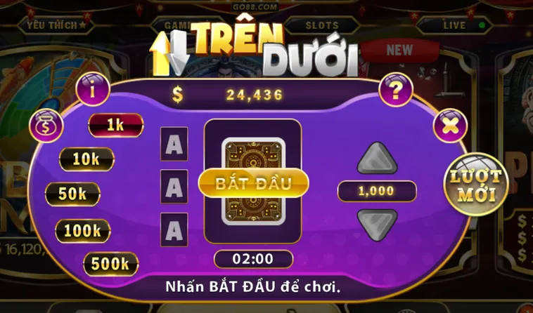 Minigame Trên Dưới Tại Go88 Sân Chơi Giải Trí Hấp Dẫn Nhất
