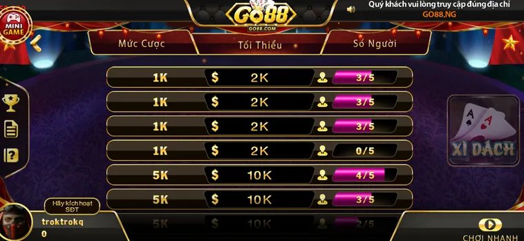 Đánh Bại Nhà Cái Với Siêu Phẩm Xì Dách Tại Go88 Đẳng Cấp Nhất